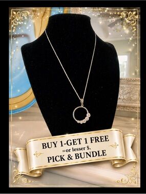 Circle CZ Pendant & 925 Sterling Silver Chain NWOT